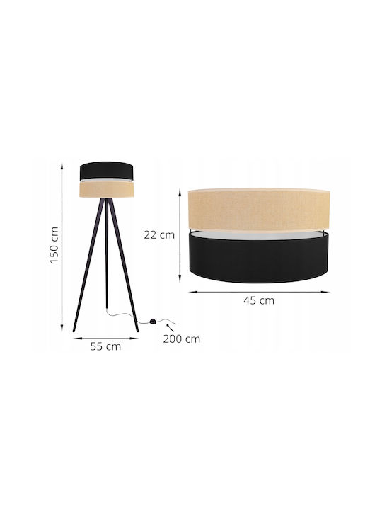 Light Home Φωτιστικό Δαπέδου Υ150εκ. με Ντουί για Λαμπτήρα E27 Μαύρο