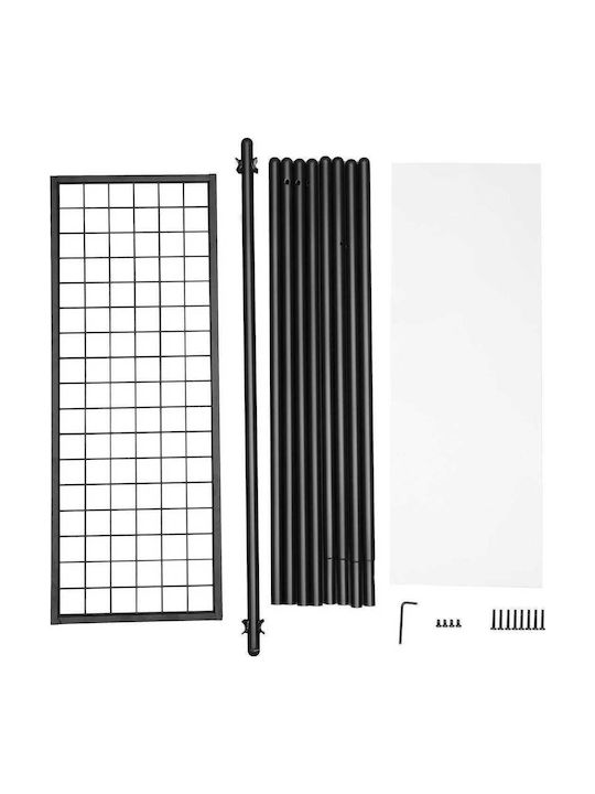 Wheeled Floor Garment Rack made of Metal Black 92.5x33.5x153cm