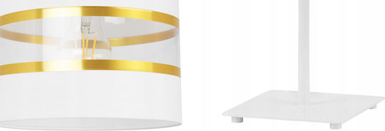 Light Home Metall Tischlampe für Fassung E27 mit Weiß Schirm und Basis