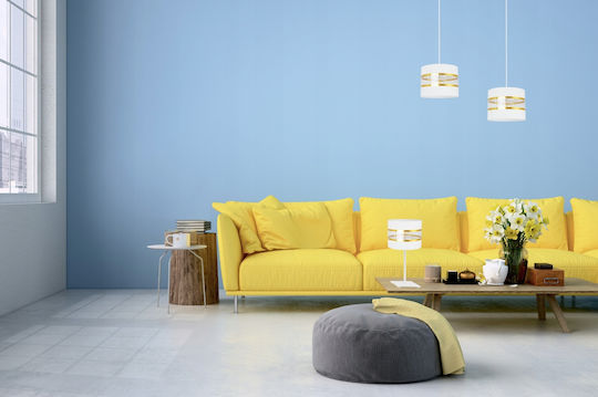 Light Home Metall Tischlampe für Fassung E27 mit Weiß Schirm und Basis