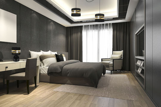 Light Home Метална Настолна лампа за Цокъл E27 с Черен Абажур и Основа