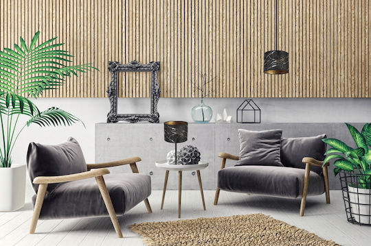 Light Home Метална Настолна лампа за Цокъл E27 с Бял Абажур и Основа