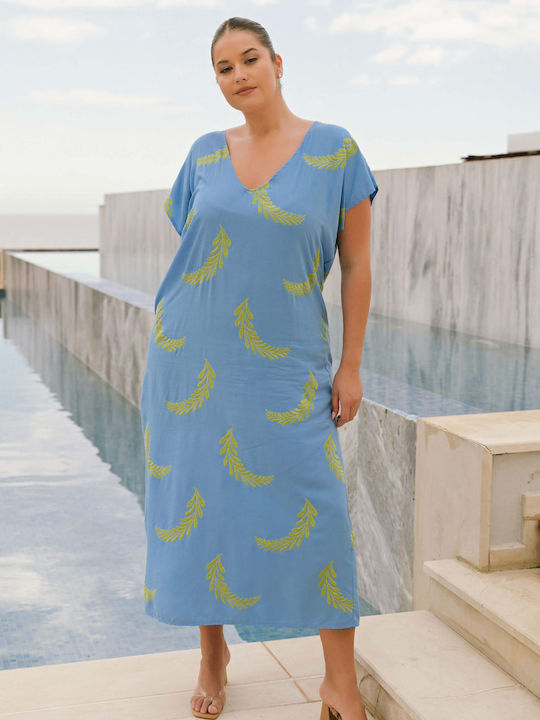 Jucita Women's Mini Caftan Beachwear Blue