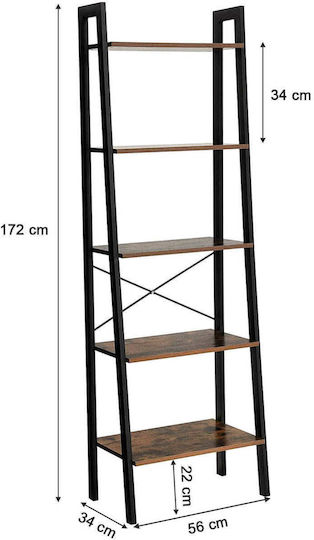 Raft De Bucătărie Metalic Cu 4 Locuri Maro 56x34x172cm