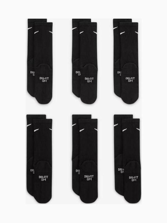 Nike Everyday Cushioned Running Κάλτσες Μαύρες 6 Ζεύγη