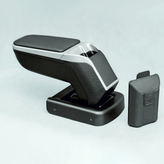 Rati Armster Auto Armlehnenkonsole Leder Kompatibel mit Mini II 2007-2014 Silber Farbe