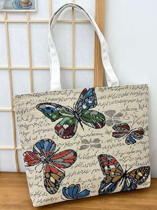 King Υφασμάτινη Τσάντα Butterflies Πολλαπλών Χρήσεων 100% Ανακυκλώσιμα Υλικά 40χ30 Εκ