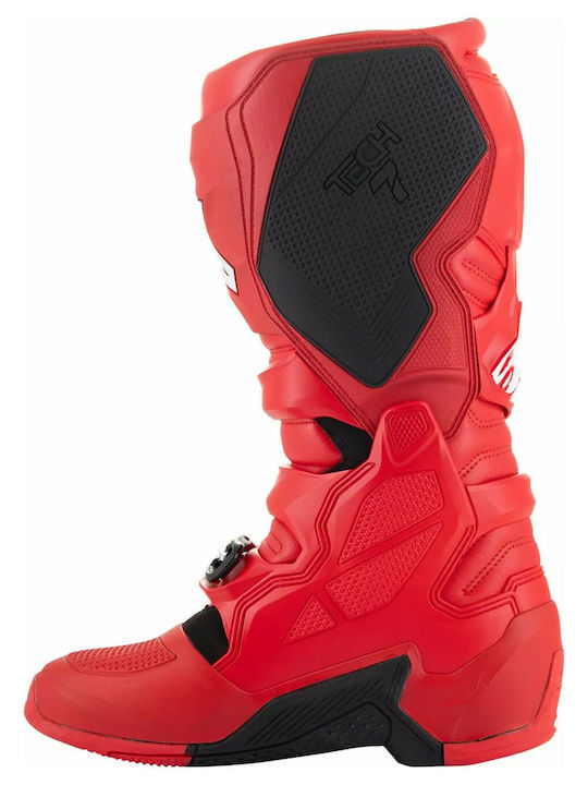 Alpinestars Tech 7 Ανδρικές Μπότες Motocross Δερμάτινες Κόκκινες