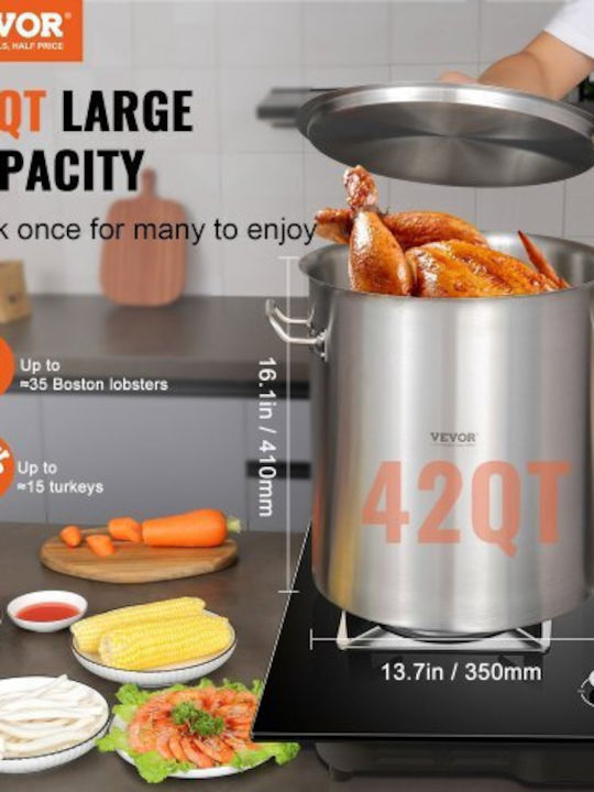 Vevor Stainless Steel Marmite Pot 39.7lt / 42cm