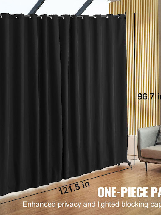 Vevor Portable Room Divider Wheels Black Privacy Screen Blpf96120incyupd6v0