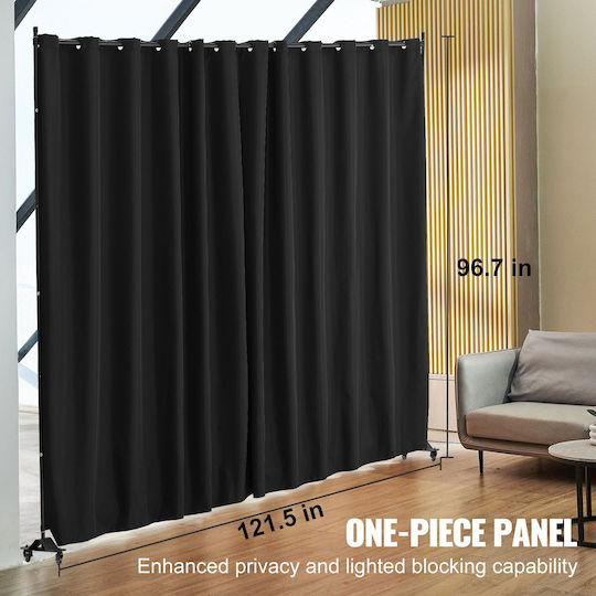 Vevor Portable Room Divider Wheels Black Privacy Screen Blpf96120incyupd6v0