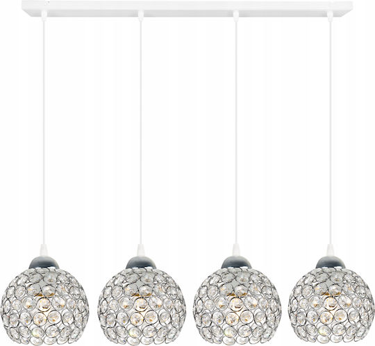 Light Home Lustră Alb cu cristale