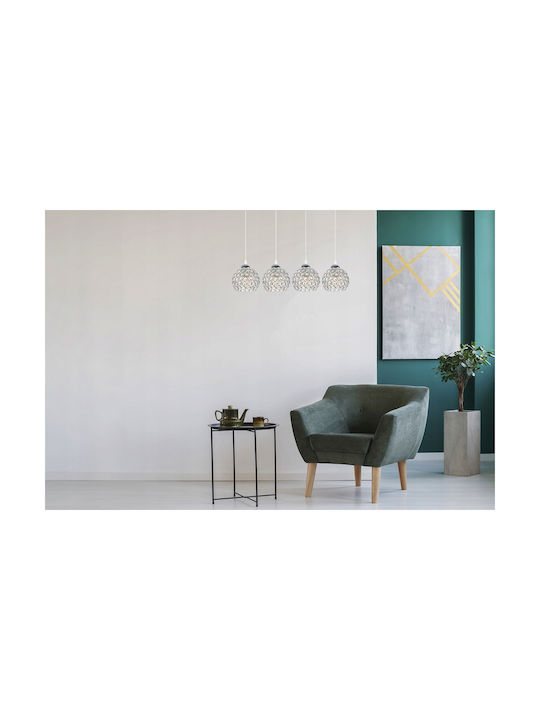 Light Home Hängelampe Weiß mit Kristallen