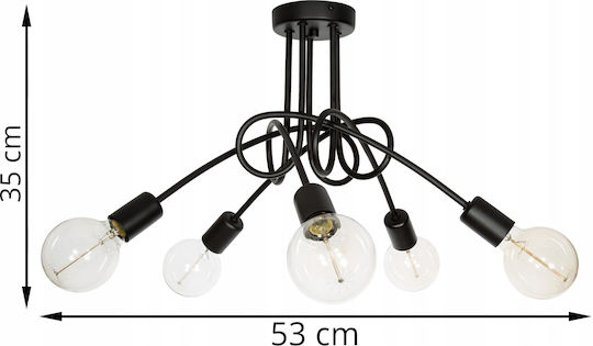 Light Home Κρεμαστό Φωτιστικό Μαύρο για 12 Λαμπτήρες E27