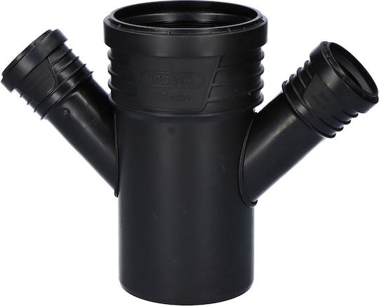 Pp-ht Sitech Plus 110x50x50/45 Gerade Sanitäre Vierwege-Verbindung Geringes Rauschen Innenentwässerung Schwarze