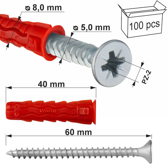Universal Dowels Screw Cone Sfxp-08040060