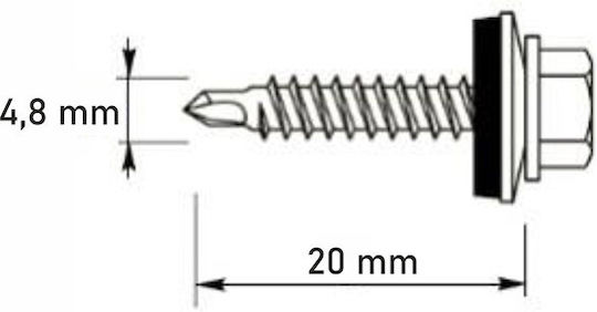 Gto2 Z14 Farmer Screws 4.8x20mm Ral 8004