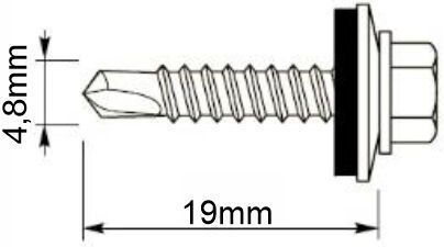 Self-Tapping Screws GT3 Z14 4.8x19mm RAL 3011