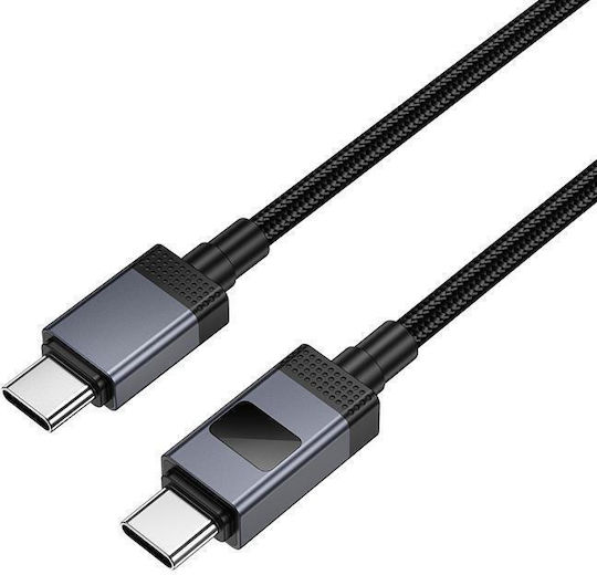 Hoco USB 2.0 Кабел USB-C Мъжки - USB-C 60W Захранване PD Черен 1м HC-X118CC-BK
