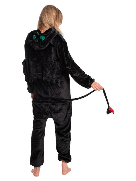 Pijama Onesie De Iarnă Pentru Femei Neagră