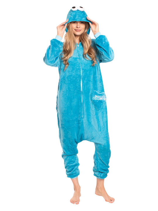 Pijama Onesie De Iarnă Pentru Femei Albastră