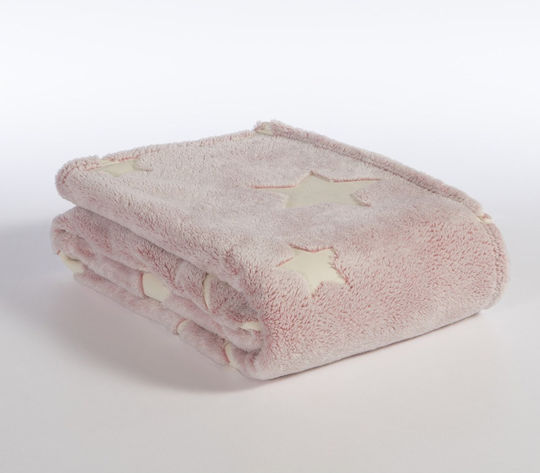 Nef-Nef Homeware Blanket Cot Starlight Fleece Gray 110x150cm