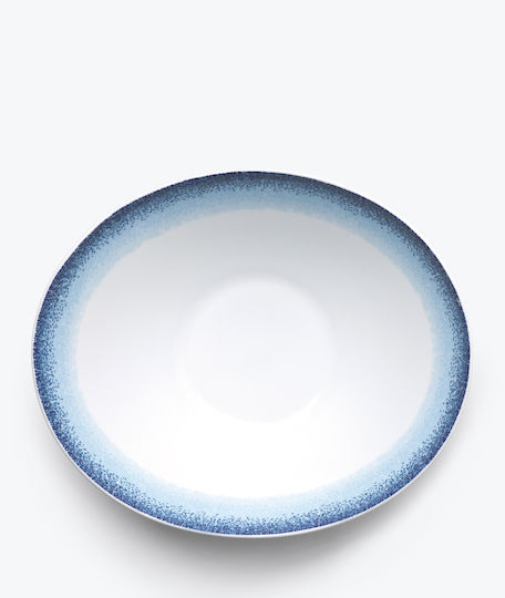 Ionia Apeiron Porcelain Salad Bowl White-Blue 27x27x11cm