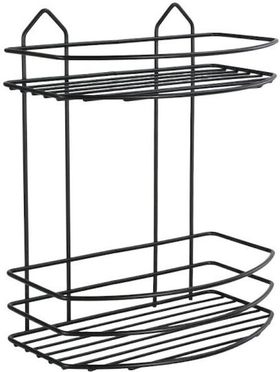 Viosarp Wall Metal Shelf 25x14.5x30cm Black Viosarp Wall Metal Shelf 25x14.5x30cm Black