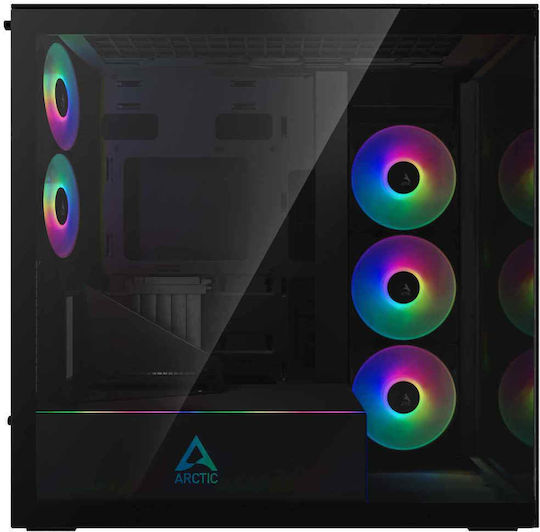 Arctic Xtender VG Mirror Gaming Midi Tower Computer Case With Side Window Black