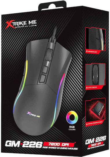 Xtrike Me GM-226 RGB Gaming Mouse 7200 DPI Black