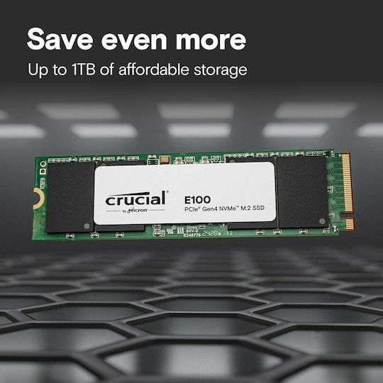 Crucial E100 SSD 2TB τύπου M.2 με σύνδεση PCI Express 4.0 CT2000E100SSD8