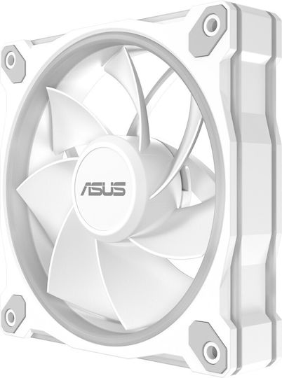 Asus Prime MR120 Reverse Blade Case Fan 1600rpm with ARGB Lighting and 4-Pin PWM Connection 3pcs White