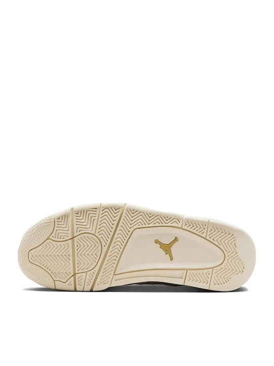 Air  4 Retro Adidași Pentru Femei Tip Botine Sail Metallic Gold Alb