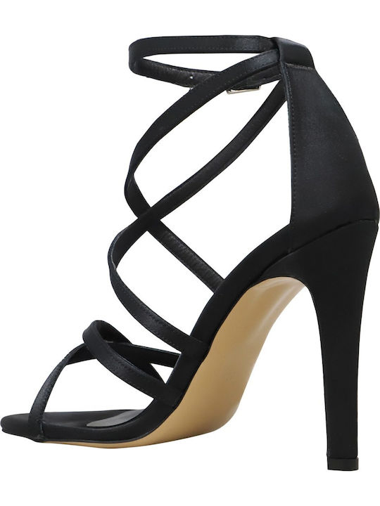 Stoff Sandalen Schwarz