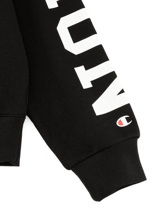 Kids Sweatshirt with Hood and Pockets Black