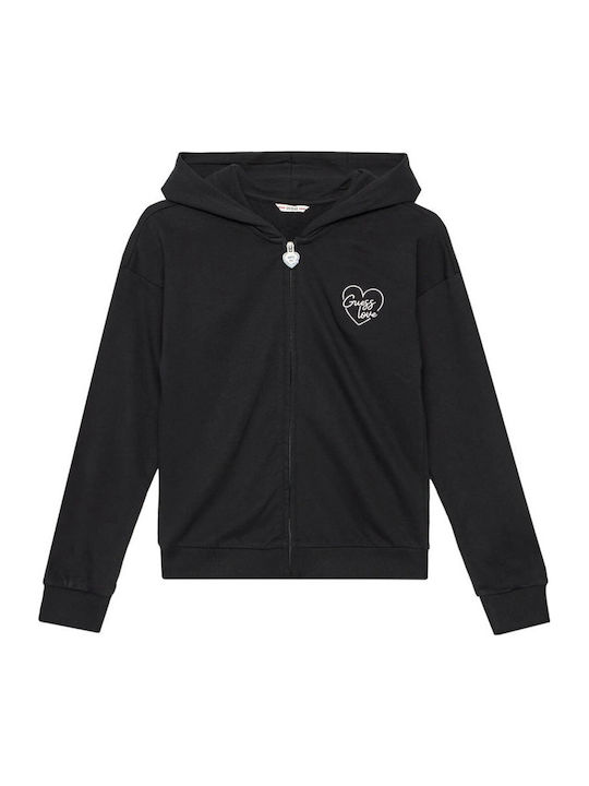 Kids Cardigan Sweatshirt With Hood Black Ls Active Top