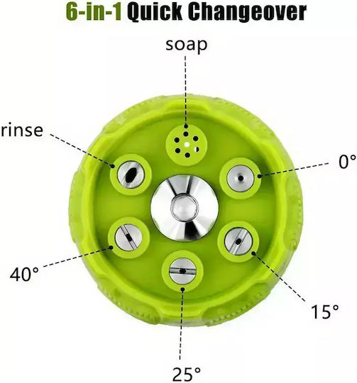Pressure Washer Nozzle 6 1 1/4" Laboratory Connection Pressure Up to 4000 Psi Nozzles 0° 15° 25° 40° Dimensions 6cm/2.36in Orifice 1.2cm/0.47in