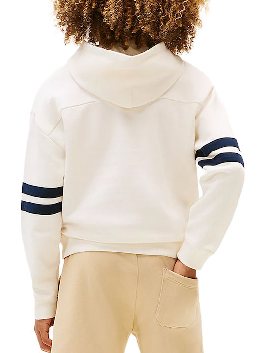 Kids Sweatshirt with Hood and Pockets White