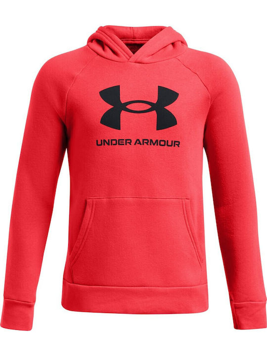 Fleece Kids Sweatshirt with Hood and Pockets Red Rival