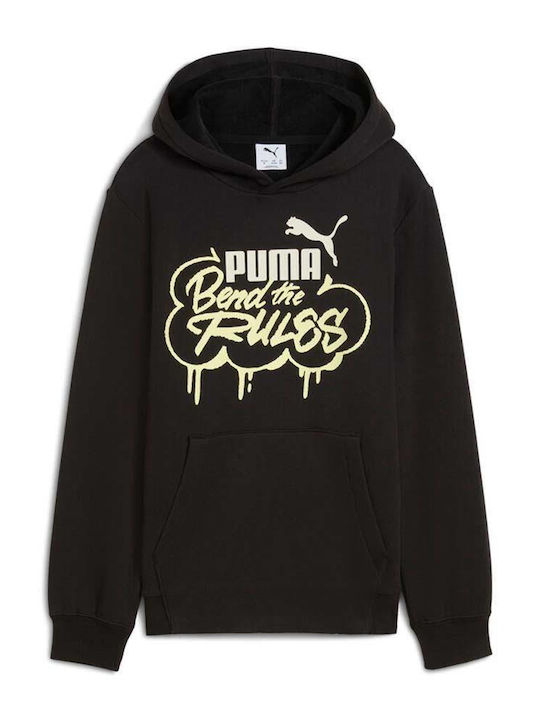 Παιδικό Φούτερ με Κουκούλα και Τσέπες Μαύρο Hoodie Fl