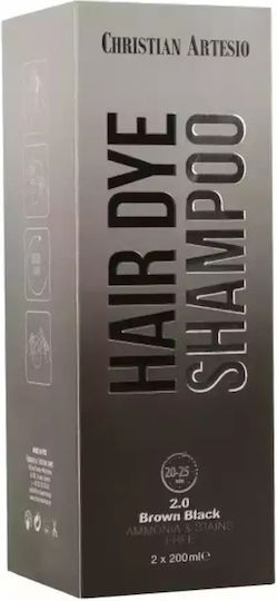 Christian Artesio Temporary Hair Dye No Ammonia Brown Black 400ml