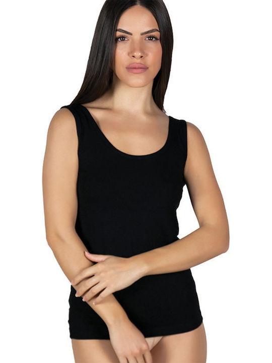 Women's T-Shirt with Spaghetti Strap Black