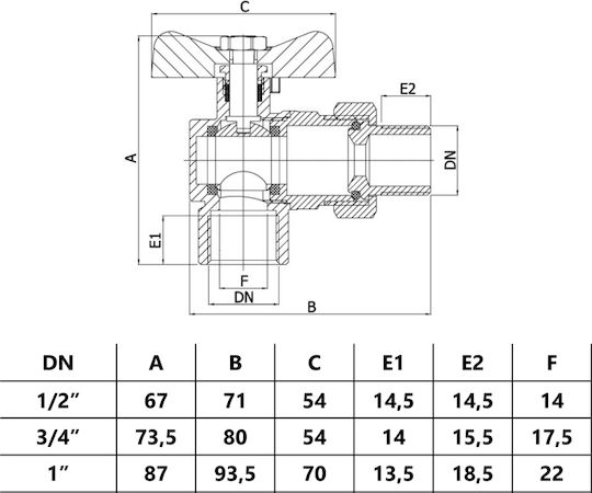 3/4" Angle Ball Water Valve Union Nut