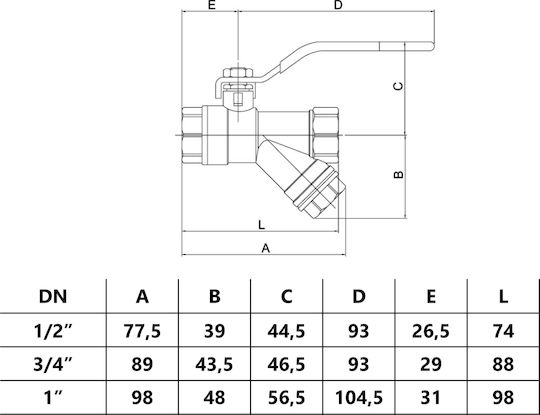 3/4" Ball Water Valve Built-in Filter