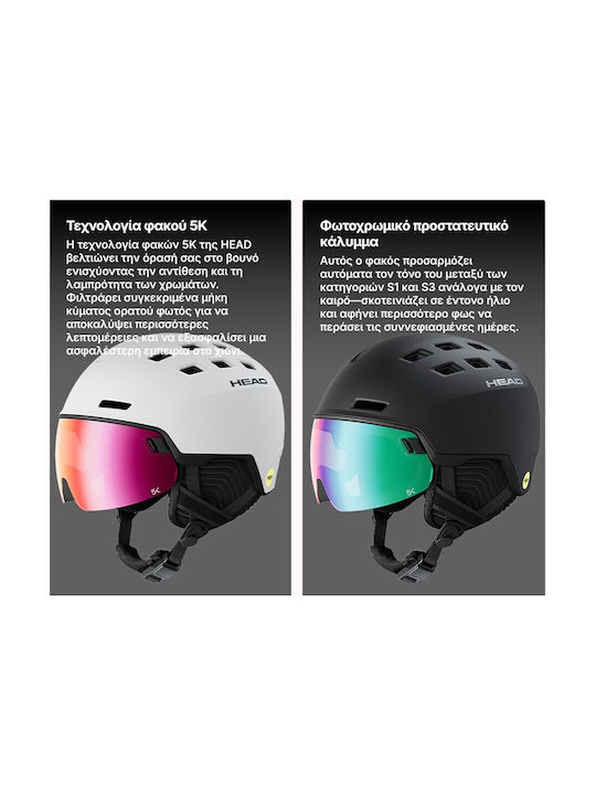 Head Radar Photo Helmet for Ski & Snowboard Black