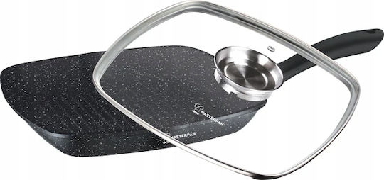 Masterpan Black Granite Line Aluminum Grill Pan with Lid 28cm