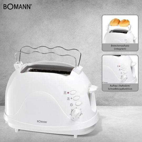 Bomann TA 246 CB Φρυγανιέρα 2 Θέσεων 700W Λευκή