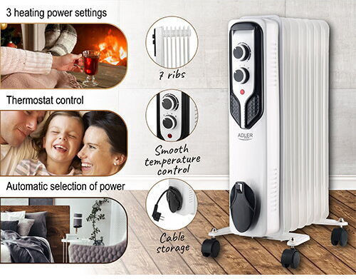 Adler Radiator cu ulei cu 7 Elemente 1500W