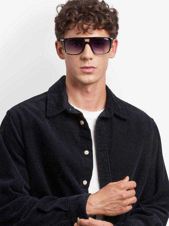 Carrera Unisex Sunglasses With Black Horn-Rimmed Frame And Grey Lens 366/S OIT/08