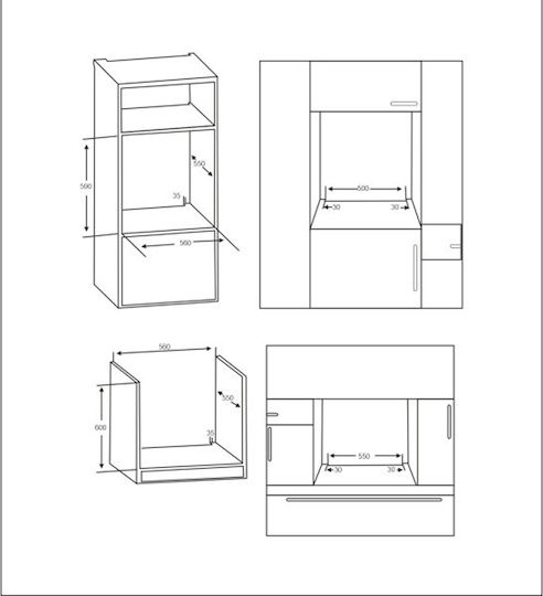 Robin Over Counter Oven 76lt W59.7cm.